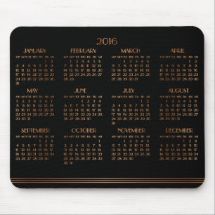 Tapis De Souris Calendrier Art Déco Noir Bronze 2016 Pad Souris
