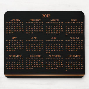 Tapis De Souris Calendrier Art Déco Noir Bronze 2017 Pad Souris