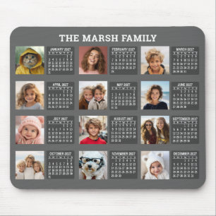 Tapis De Souris Calendrier avec une image pour chaque mois