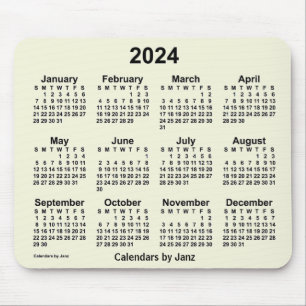 Tapis De Souris Calendrier beige 2024 par Janz Mouse Pad
