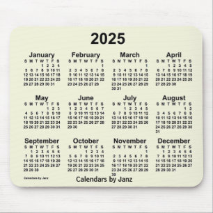 Tapis De Souris Calendrier beige 2025 par Janz Mouse Pad