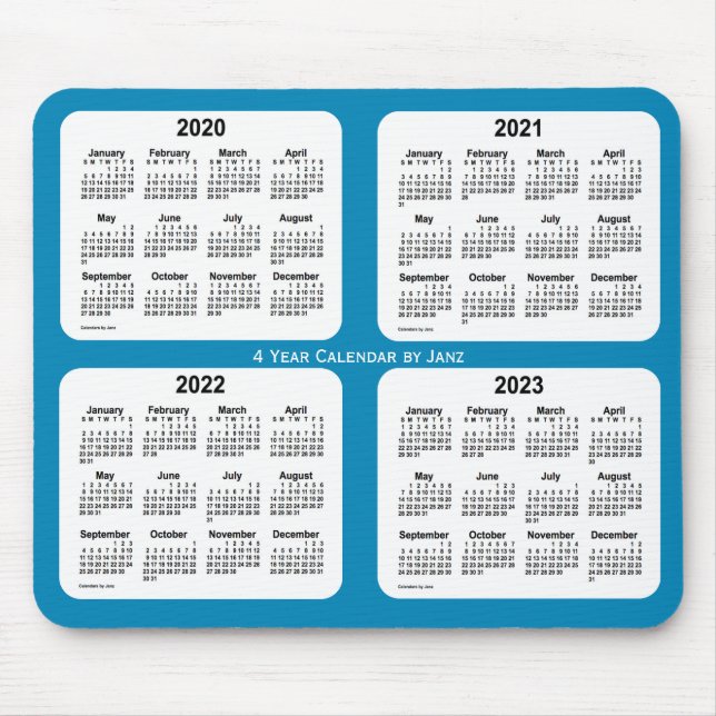 Tapis De Souris Calendrier biennal 2020-2023 Steel Blue 4 Year by  (Devant)