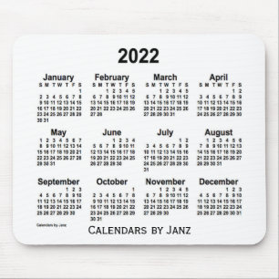 Tapis De Souris Calendrier blanc 2022 par Janz Mouse Pad