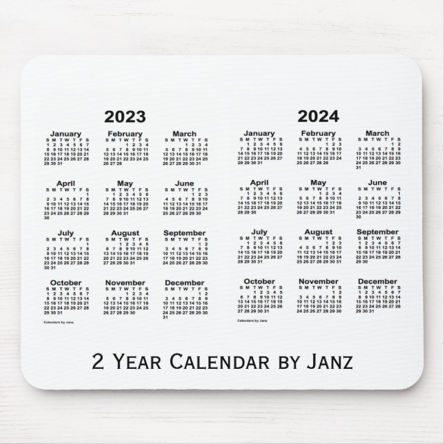 Tapis De Souris Calendrier blanc 2023-2024 par Janz Mousepad (Devant)