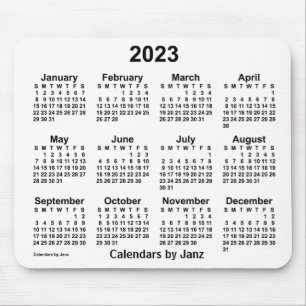 Tapis De Souris Calendrier blanc 2023 par Janz Mouse Pad