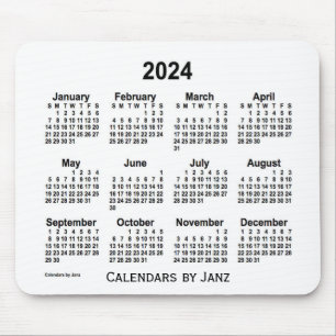 Tapis De Souris Calendrier blanc 2024 par Janz Mouse Pad