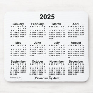 Tapis De Souris Calendrier blanc 2025 par Janz Mouse Pad