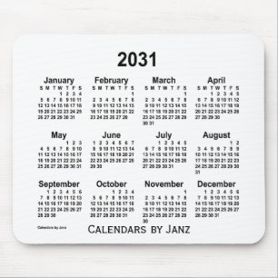 Tapis De Souris Calendrier blanc 2031 par Janz Mouse Pad