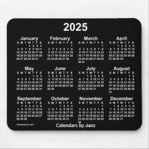 Tapis De Souris Calendrier blanc Neon 2025 par Janz Mouse Pad
