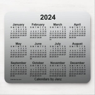 Tapis De Souris Calendrier blanc passé 2024 par Janz Mouse Pad