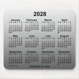 Tapis De Souris Calendrier blanc passé 2028 par Janz Mouse Pad