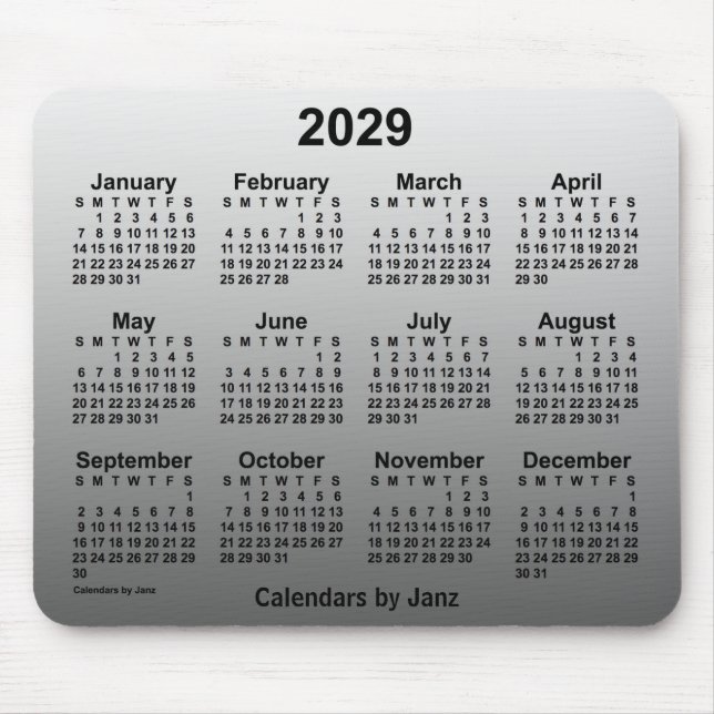 Tapis De Souris Calendrier blanc passé 2029 par Janz (Devant)