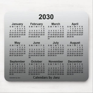 Tapis De Souris Calendrier blanc passé 2030 par Janz
