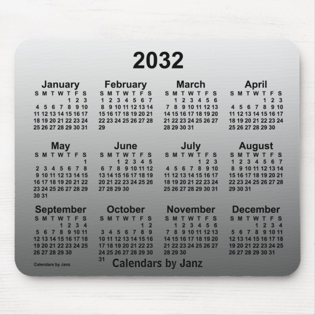 Tapis De Souris Calendrier blanc passé 2032 par Janz (Devant)