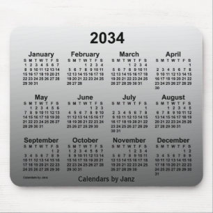 Tapis De Souris Calendrier blanc passé 2034 par Janz