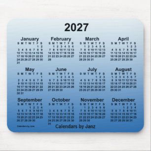 Tapis De Souris Calendrier bleu défraîchi 2027 par Janz Mouse Pad