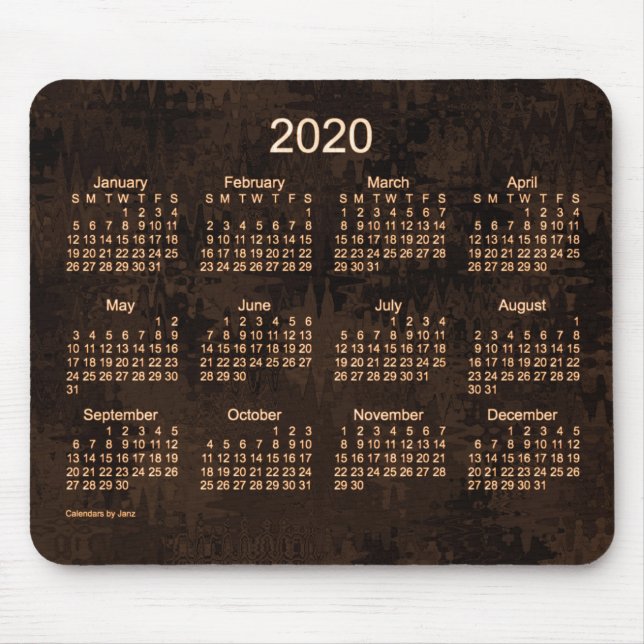 Tapis De Souris Calendrier Brown de Crazy Quilt 2020 par Janz (Devant)
