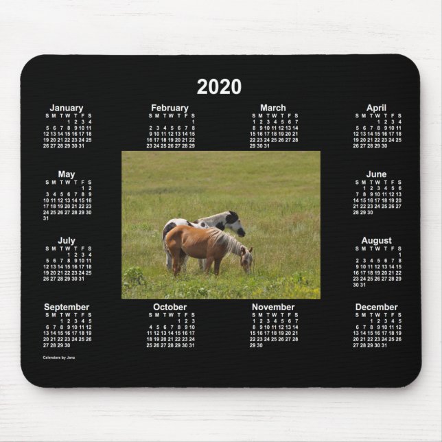 Tapis De Souris Calendrier Cheval 2020 par Janz Mouse Pad (Devant)