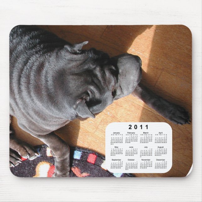 Tapis De Souris Calendrier Chien 2011 - Chinese Shar Pei (Devant)