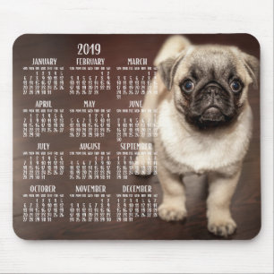Tapis De Souris Calendrier Chien 2019 Mouse Pad Cute Puppy