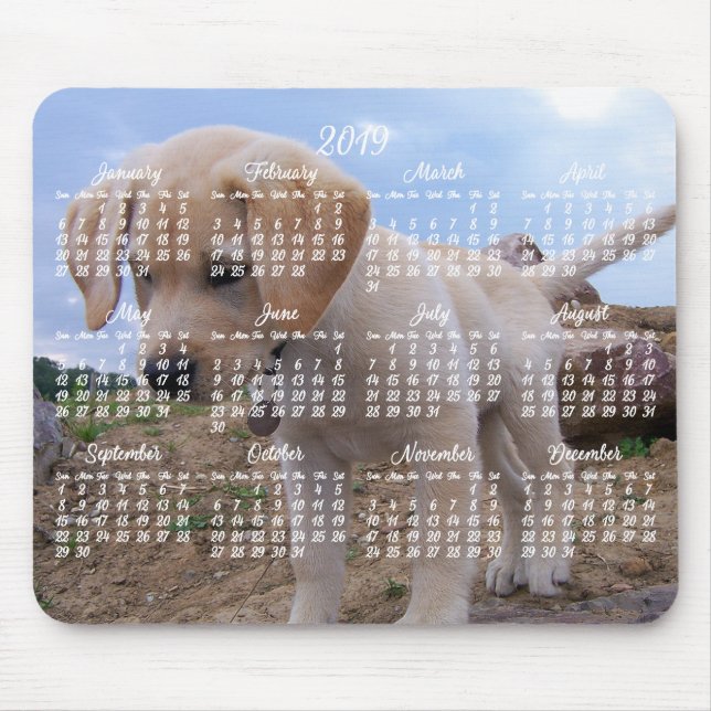 Tapis De Souris Calendrier Chien 2019 Pad de souris personnalisé (Devant)