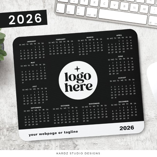 Tapis De Souris Calendrier couleur personnalisé 2026 de l'année pr (Créateur téléchargé)