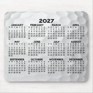 Tapis De Souris Calendrier d'affichage de l'année complète - horiz