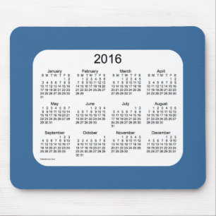 Tapis De Souris Calendrier de 2016 bleus par Janz Mousepad