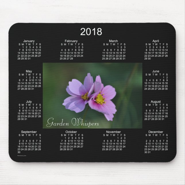 Tapis De Souris Calendrier de 2018 chuchotements de jardin par (Devant)