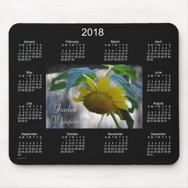 Tapis De Souris Calendrier de 2018 chuchotements de jardin par (Devant)