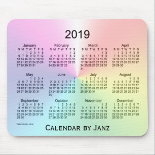 Tapis De Souris Calendrier de 2019 miroitements par le tapis de
