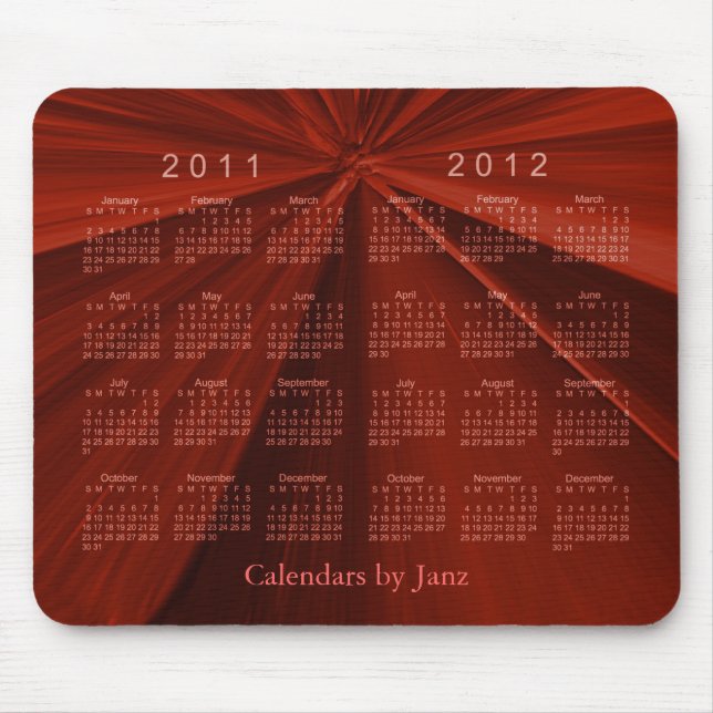 Tapis De Souris Calendrier de 2 ans  2011-2012 (Devant)