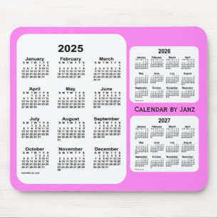 Tapis De Souris Calendrier de 3 ans Violet 2025-2027 par Janz