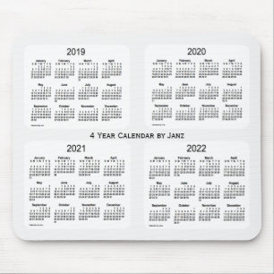 Tapis De Souris Calendrier de 4 ans 2019-2022 sur la fumée blanch