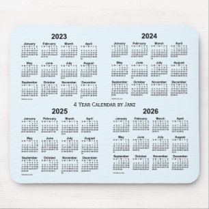 Tapis De Souris Calendrier de 4 ans Alice Blue 2023-2026 par Janz