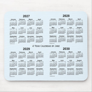Tapis De Souris Calendrier de 4 ans Alice Blue 2027-2030 par Janz