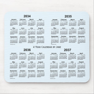 Tapis De Souris Calendrier de 4 ans Alice Blue 2034-2037 par Janz