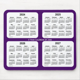 Tapis De Souris Calendrier de 4 ans pourpre 2024-2027 par Janz