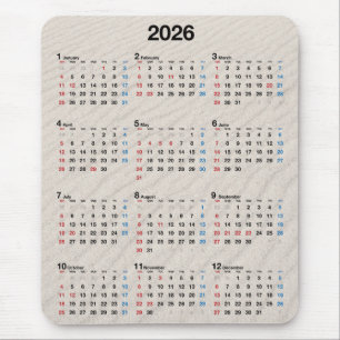 Tapis De Souris Calendrier de Beach Sand 2024