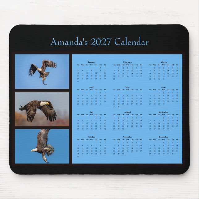 Tapis De Souris Calendrier de bureau personnalisable sur le pygarg (Devant)