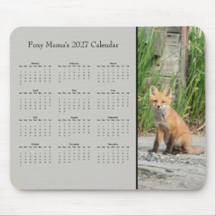 Tapis De Souris Calendrier de bureau personnalisé Renard roux 2027