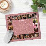 Tapis De Souris Calendrier de collage photo multiple Rose rose 202<br><div class="desc">🌟 2025 Rose Pink Multiple Photo Collage Calendar Mouse Pad avec un calendrier simple et minimaliste année par année et 18 de vos photos préférées. Toutes les couleurs sont personnalisables. Fait un grand cadeau pour les grands-parents, les parents, les tantes, les oncles, les parrains, et plus encore! Veuillez nous contacter...</div>