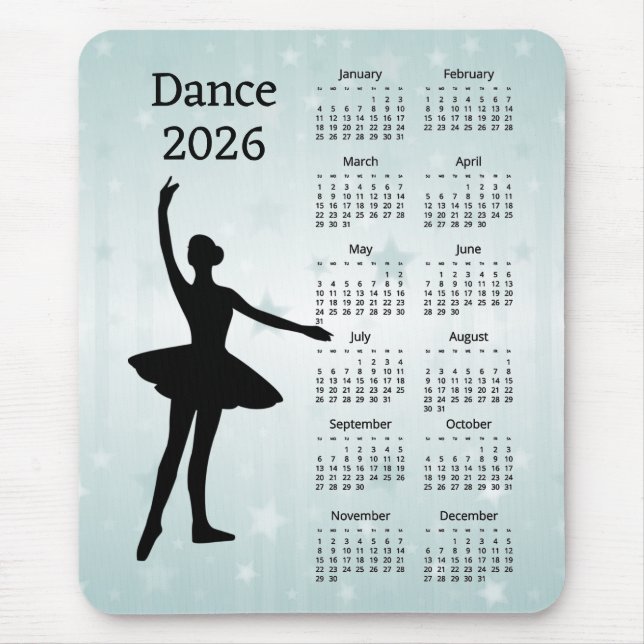Tapis De Souris Calendrier de danse 2026 (Devant)