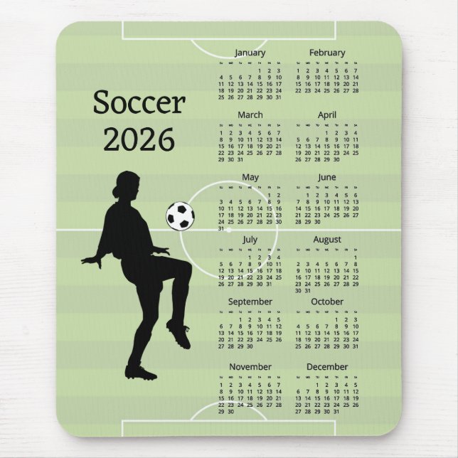 Tapis De Souris Calendrier de football 2026 (Devant)