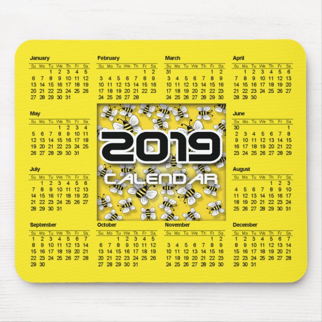 Tapis De Souris Calendrier de la carte souris 2019 (Devant)