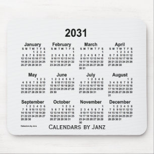 Tapis De Souris Calendrier de la fumée blanche 2031 par Janz Mous
