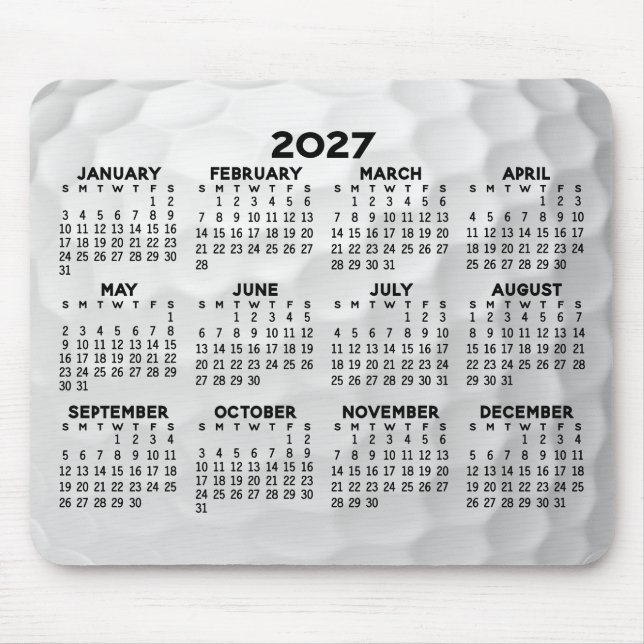 Tapis De Souris Calendrier de l'année complète - horizontal (Devant)