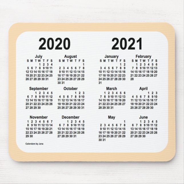 Tapis De Souris Calendrier de l'année scolaire 2020-2021 par Janz  (Devant)
