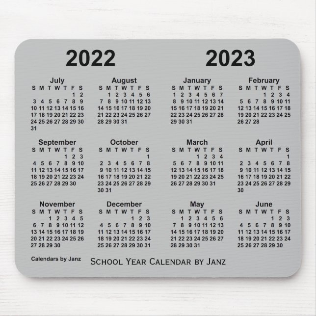 Tapis De Souris Calendrier de l'année scolaire 2022-2023 par Janz  (Devant)
