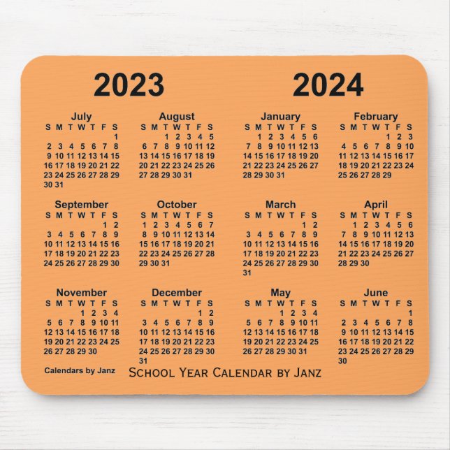 Tapis De Souris Calendrier de l'année scolaire 2023-2024 par Janz  (Devant)